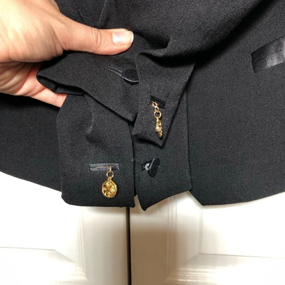 Tory Burch 100% Wool Black Tuxedo Blazer Size 8